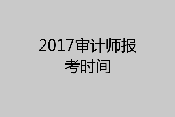 2017审计师报考时间