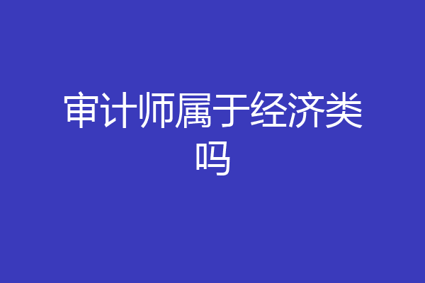 审计师属于经济类吗