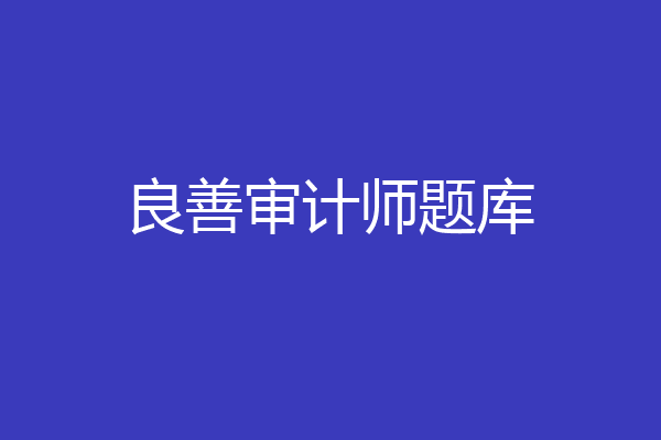 良善审计师题库