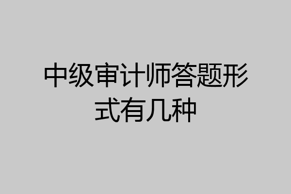 中级审计师答题形式有几种