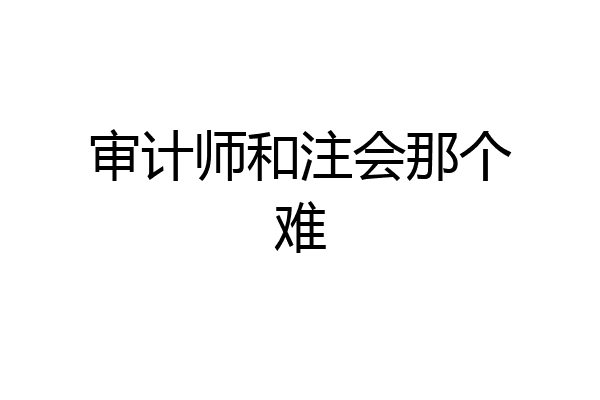 审计师和注会那个难