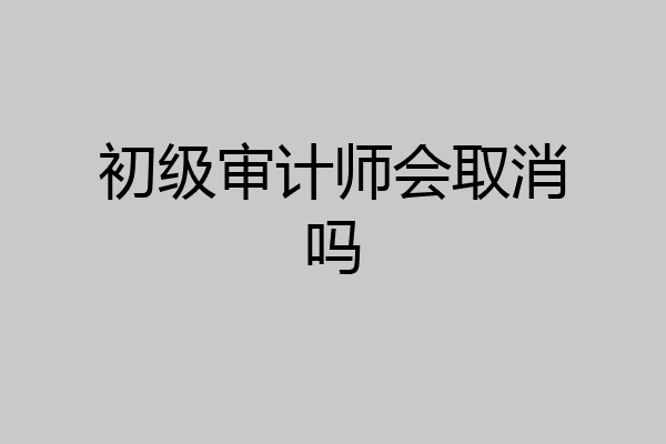 初级审计师会取消吗