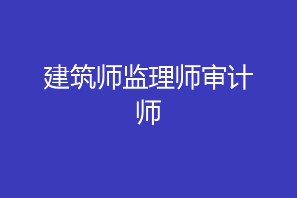 建筑师监理师审计师