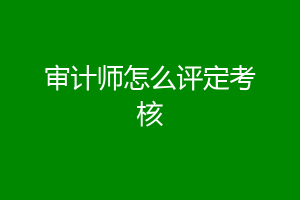 审计师怎么评定考核