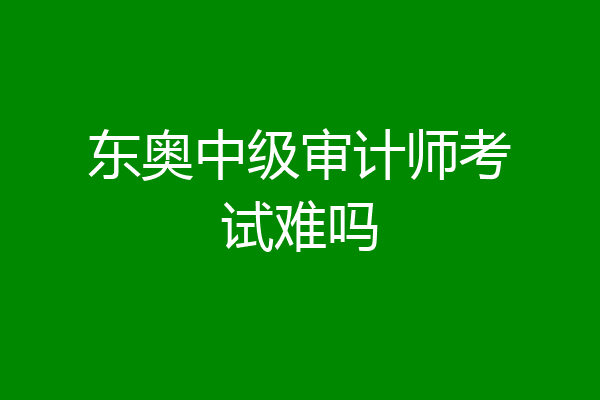 东奥中级审计师考试难吗