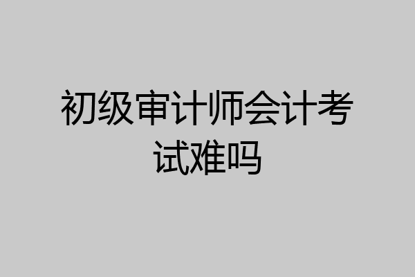 初级审计师会计考试难吗