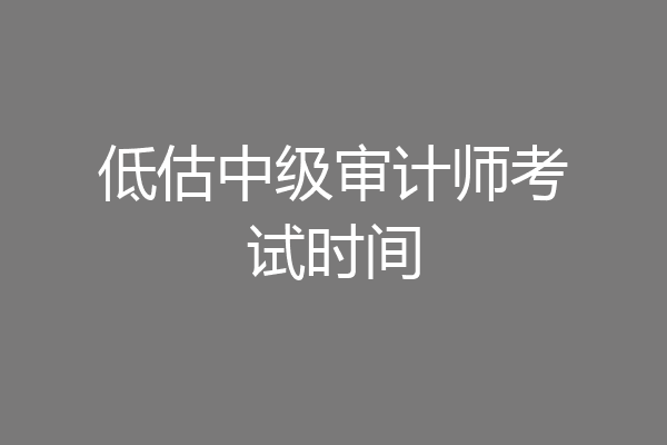 低估中级审计师考试时间