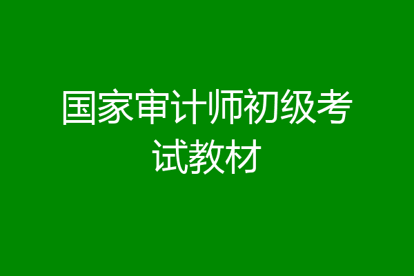国家审计师初级考试教材