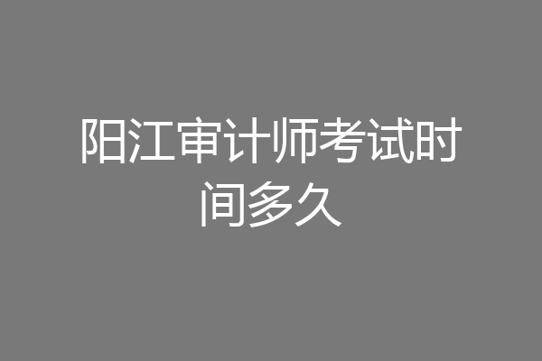 阳江审计师考试时间多久