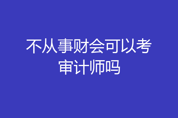 不从事财会可以考审计师吗