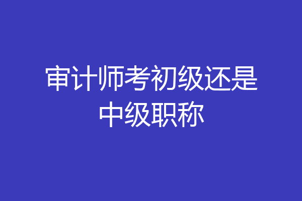 审计师考初级还是中级职称