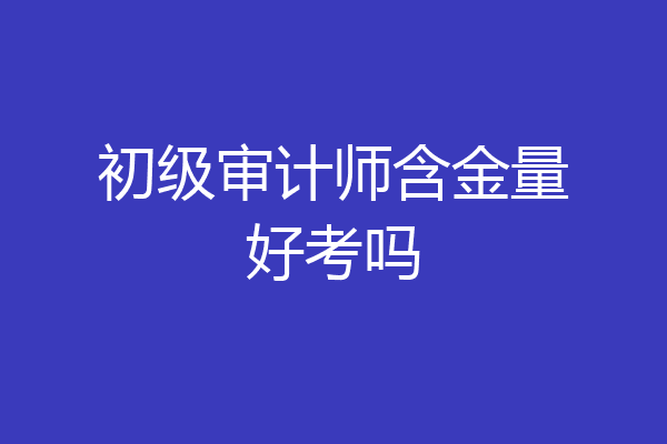 初级审计师含金量好考吗