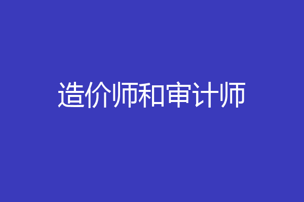 造价师和审计师