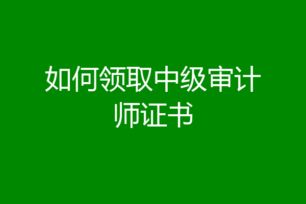 如何领取中级审计师证书