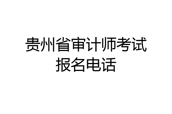 贵州省审计师考试报名电话