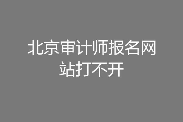 北京审计师报名网站打不开
