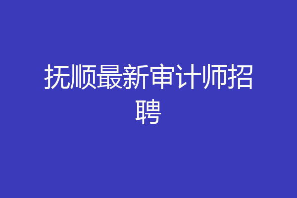 抚顺最新审计师招聘