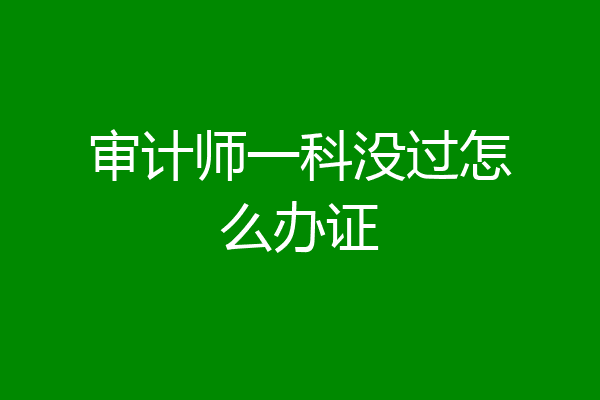 审计师一科没过怎么办证