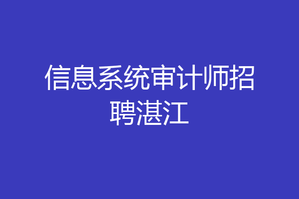 信息系统审计师招聘湛江