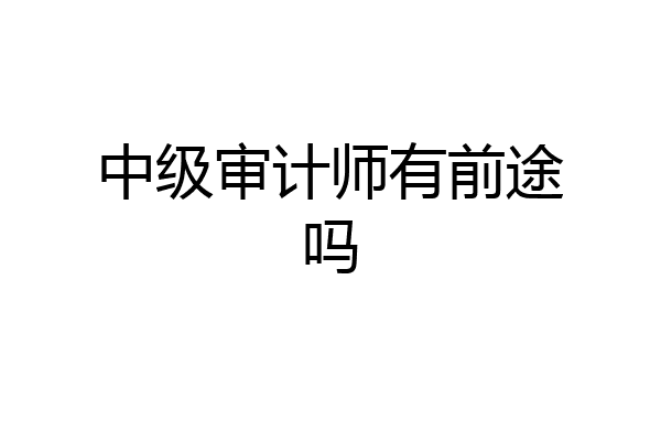 中级审计师有前途吗