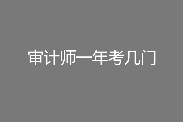 审计师一年考几门