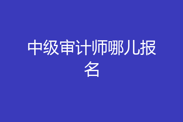 中级审计师哪儿报名