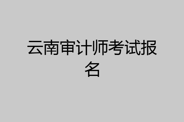 云南审计师考试报名