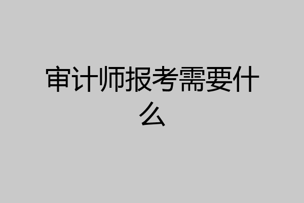 审计师报考需要什么