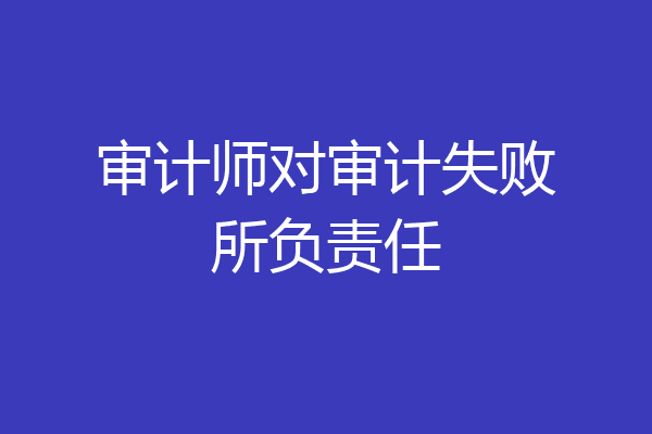 审计师对审计失败所负责任