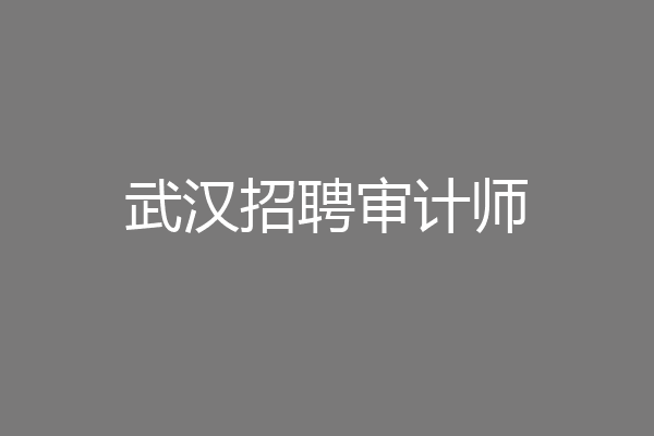 武汉招聘审计师