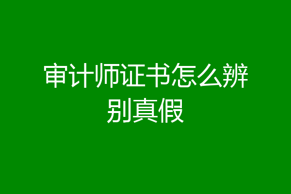 审计师证书怎么辨别真假