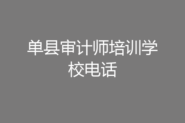 单县审计师培训学校电话