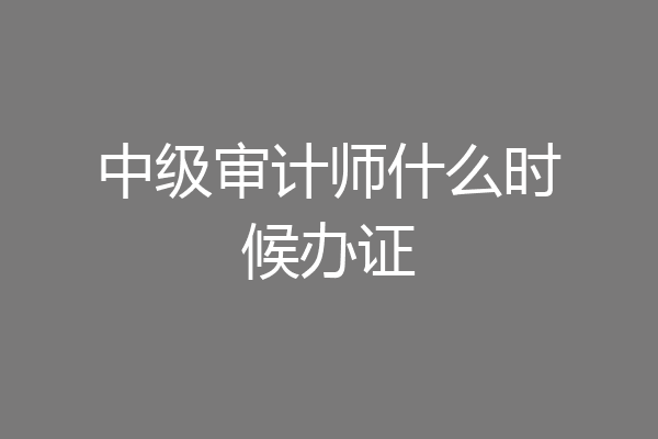 中级审计师什么时候办证