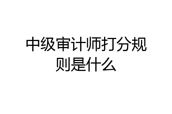 中级审计师打分规则是什么