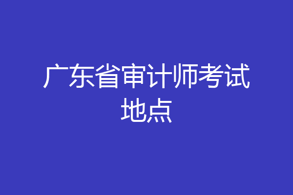 广东省审计师考试地点