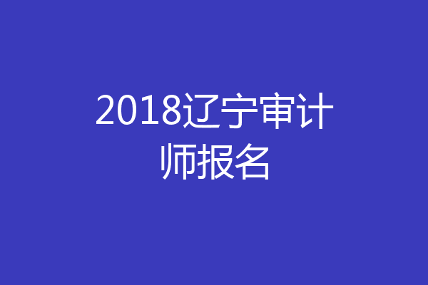2018辽宁审计师报名