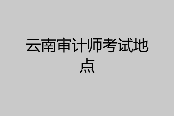 云南审计师考试地点