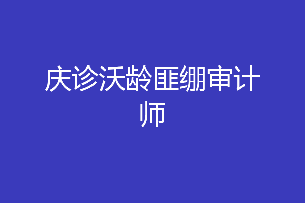 庆诊沃龄匪绷审计师