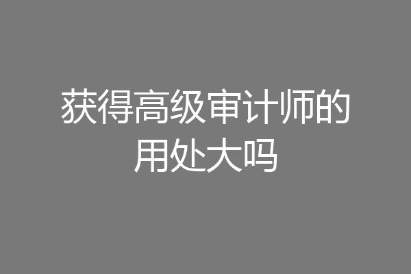 获得高级审计师的用处大吗