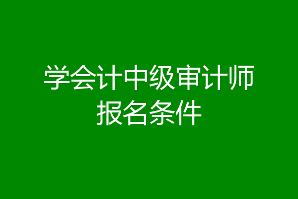 学会计中级审计师报名条件