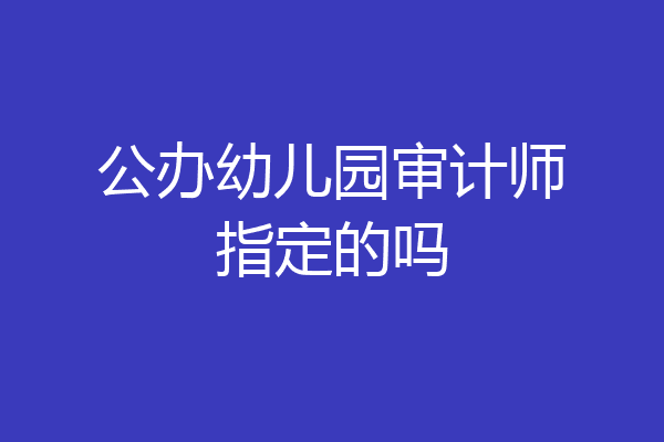 公办幼儿园审计师指定的吗