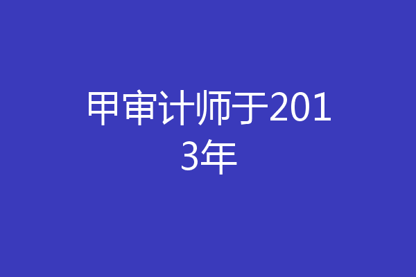 甲审计师于2013年