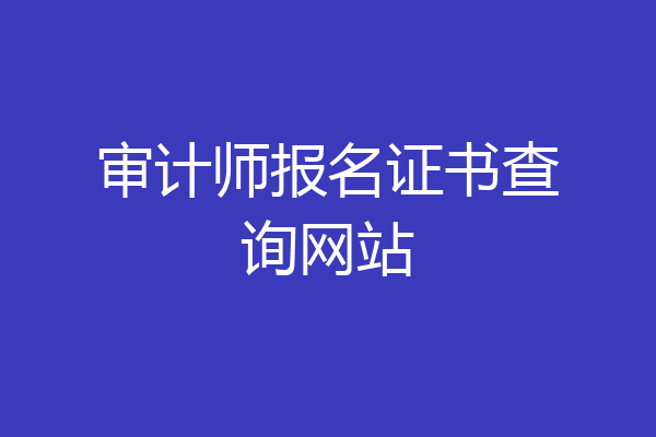 审计师报名证书查询网站