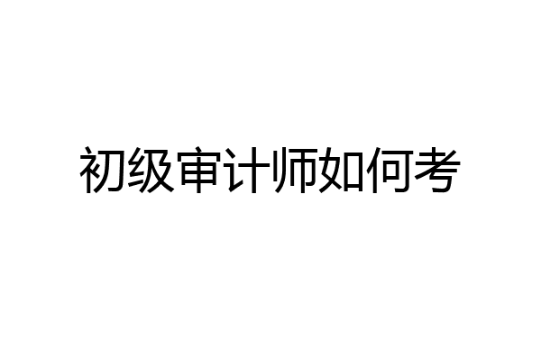 初级审计师如何考