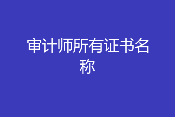 审计师所有证书名称