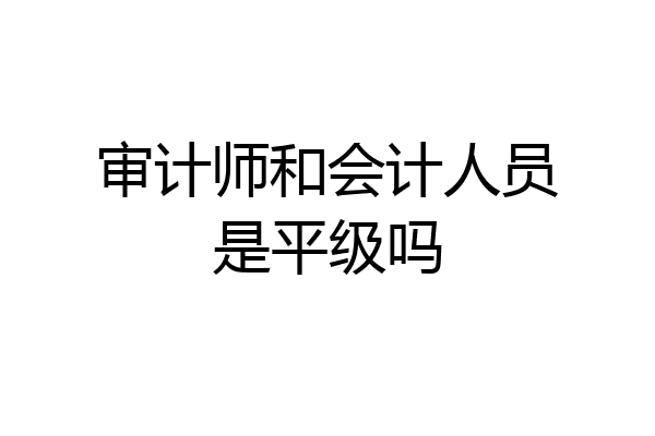 审计师和会计人员是平级吗