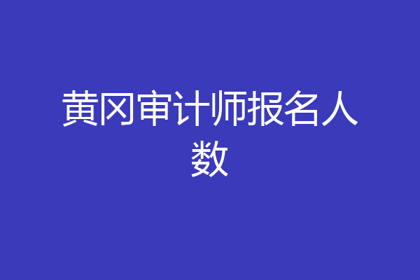 黄冈审计师报名人数