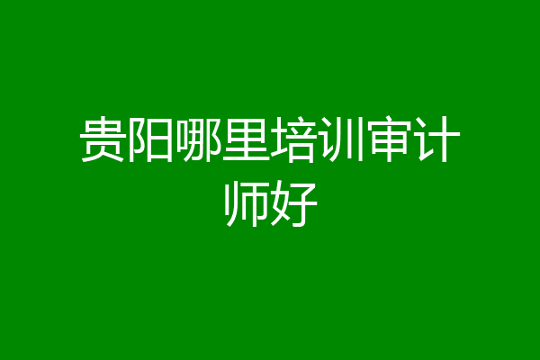 贵阳哪里培训审计师好