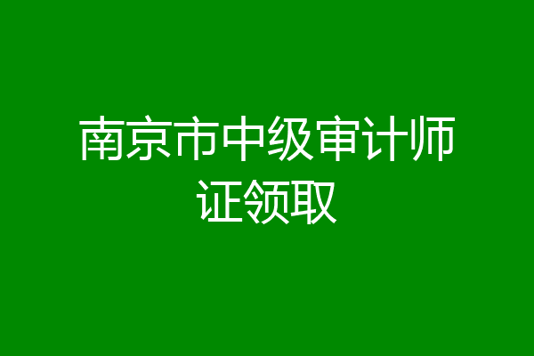 南京市中级审计师证领取