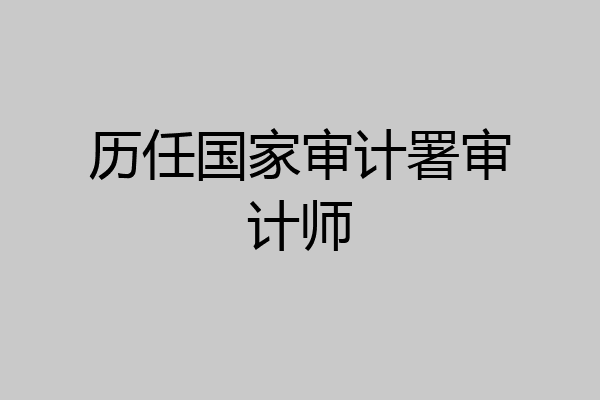 历任国家审计署审计师